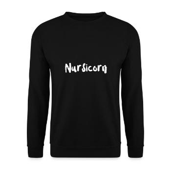 Nursicorn - Infirmière - Sweat-shirt Unisexe - noir - Devant - Alina (178cm) & Michal (187cm)