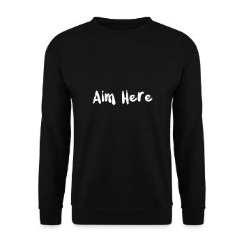 Aim Here - Darts - Unisex Sweatshirt - black - Front - Alina (178cm) & Michal (187cm)
