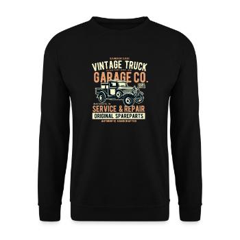 Vintage Truck - Unisex Pullover - Schwarz - Vorne - Alina (178cm) & Michal (187cm)