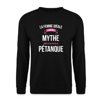 Pétanque idéale mythe cadeau noël - Sweat-shirt Unisexe - noir - Devant - Alina (178cm) & Michal (187cm)