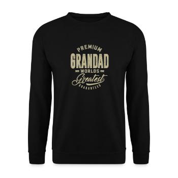 Premium Grandad - Unisex Sweatshirt - black - Front - Alina (178cm) & Michal (187cm)