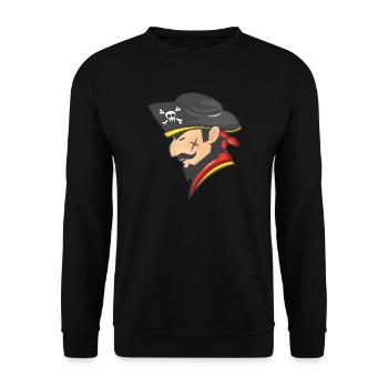 Pirat Piratenkopf Matrose See Geschenk - Unisex Pullover - Schwarz - Vorne - Alina (178cm) & Michal (187cm)
