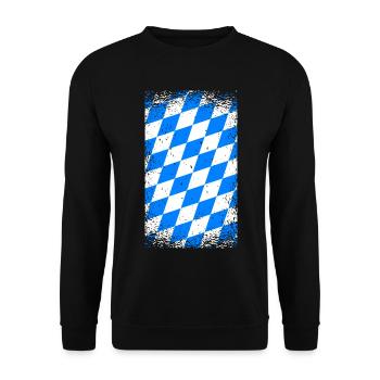 Bavière drapeau vintage drapeau bavarois Look - Sweat-shirt Unisexe - noir - Devant - Alina (178cm) & Michal (187cm)