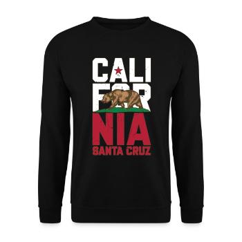 Santa Cruz California vintage retro flag bear - Unisex Sweatshirt - black - Front - Alina (178cm) & Michal (187cm)