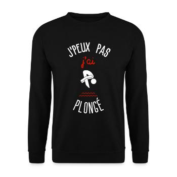 Ich kann nicht, ich bin getaucht - Unisex Pullover - Schwarz - Vorne - Alina (178cm) & Michal (187cm)