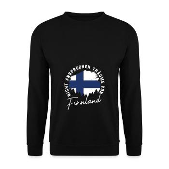 Träume von Finnland Flagge Urlaub Geschenk - Unisex Pullover - Schwarz - Vorne - Alina (178cm) & Michal (187cm)