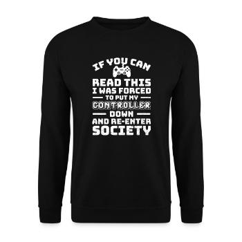 Si vous pouvez lire ceci, j'ai été obligé de mettre mon - Sweat-shirt Unisexe - noir - Devant - Alina (178cm) & Michal (187cm)