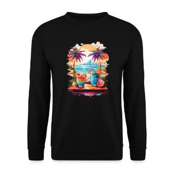 sea,sun & cocktails - Sweat-shirt Unisexe - noir - Devant - Alina (178cm) & Michal (187cm)