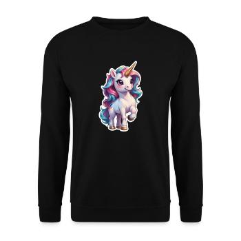 licorne - Sweat-shirt Unisexe - noir - Devant - Alina (178cm) & Michal (187cm)