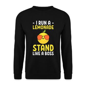 Lustiger Limonadenstand Limonadenverkäufer - Unisex Pullover - Schwarz - Vorne - Alina (178cm) & Michal (187cm)