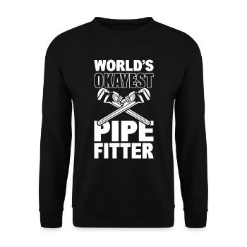 Worlds Okayest Pipefitter Dampfinstallateur - Unisex Pullover - Schwarz - Vorne - Alina (178cm) & Michal (187cm)