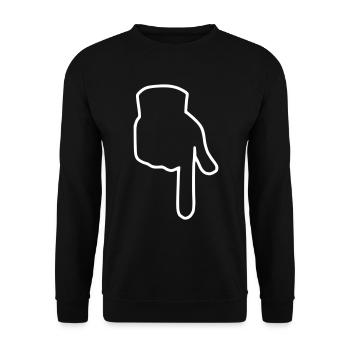 Emoji zeigen unten Skizze weiß - Unisex Pullover - Schwarz - Vorne - Alina (178cm) & Michal (187cm)