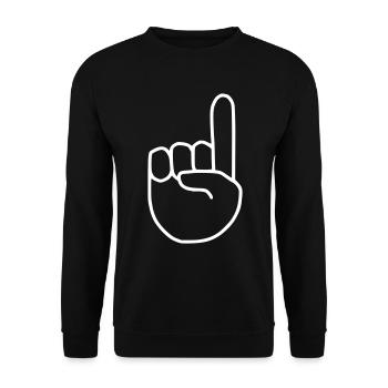 Emoji index finger show sketch white - Unisex Sweatshirt - black - Front - Alina (178cm) & Michal (187cm)