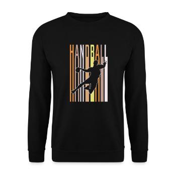 handball retro - Unisex Pullover - Schwarz - Vorne - Alina (178cm) & Michal (187cm)