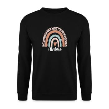 Athlete Rainbow Leopard Funny Athlete Appreciation - Unisex Sweatshirt - black - Front - Alina (178cm) & Michal (187cm)