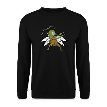 Sauterelle Dabbing Dab style vintage grunge - Sweat-shirt Unisexe - noir - Devant - Alina (178cm) & Michal (187cm)