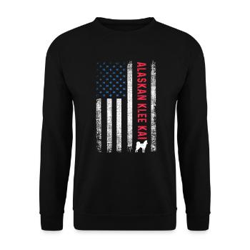 Alaskan Malamute Hund - Unisex Pullover - Schwarz - Vorne - Alina (178cm) & Michal (187cm)