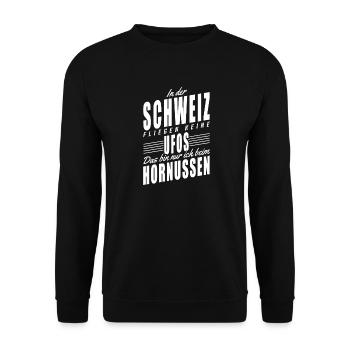 In der Schweiz fliegen keine Ufos 2 - Unisex Pullover - Schwarz - Vorne - Alina (178cm) & Michal (187cm)