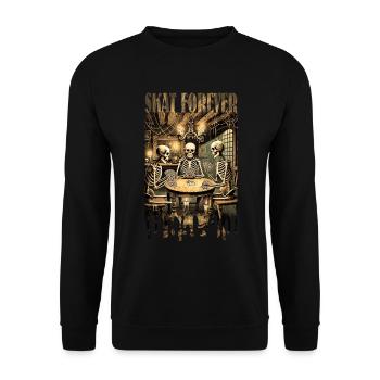 Skat forever - for true skat lovers - Unisex Sweatshirt - black - Front - Alina (178cm) & Michal (187cm)