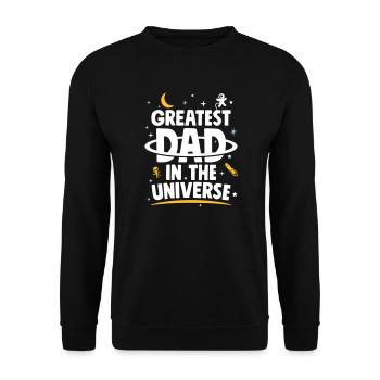Father's Day Gift Greatest Dad In The Universe - Unisex Sweatshirt - black - Front - Alina (178cm) & Michal (187cm)
