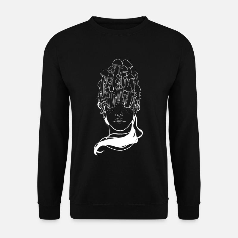 Magic Mushroom Head - Unisex Pullover - Schwarz