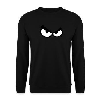 eyes smiley not content anger - Unisex Sweatshirt - black - Front - Alina (178cm) & Michal (187cm)