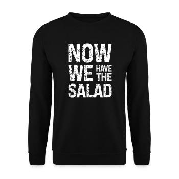 Jetzt haben wir den Salat Denglisch Lehrer Schule - Unisex Pullover - Schwarz - Vorne - Alina (178cm) & Michal (187cm)