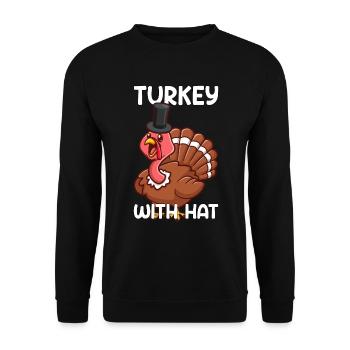 Cadeau de célébration de la fête de la dinde de Thanksgiving - Sweat-shirt Unisexe - noir - Devant - Alina (178cm) & Michal (187cm)