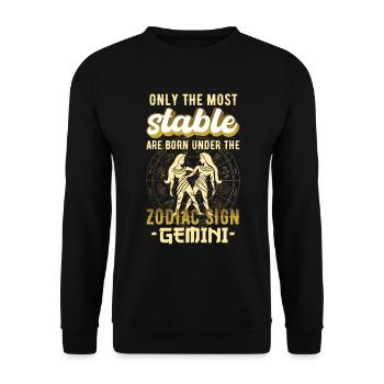 Signe du zodiaque Cadeau astrologique Gémeaux - Sweat-shirt Unisexe - noir - Devant - Alina (178cm) & Michal (187cm)