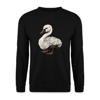 Bébé cygne Oiseau Poussin - Sweat-shirt Unisexe - noir - Devant - Alina (178cm) & Michal (187cm)