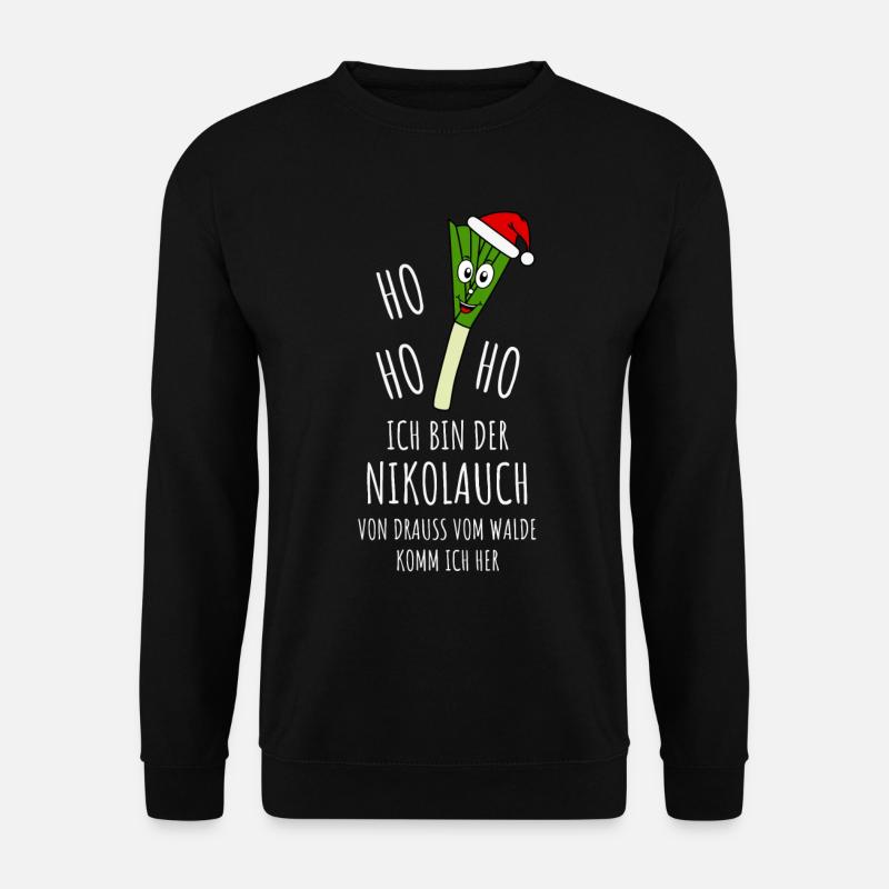 Nikolauch Ho Ho Ho Ich bin der Nikolauch in weiss - Unisex Pullover - Schwarz