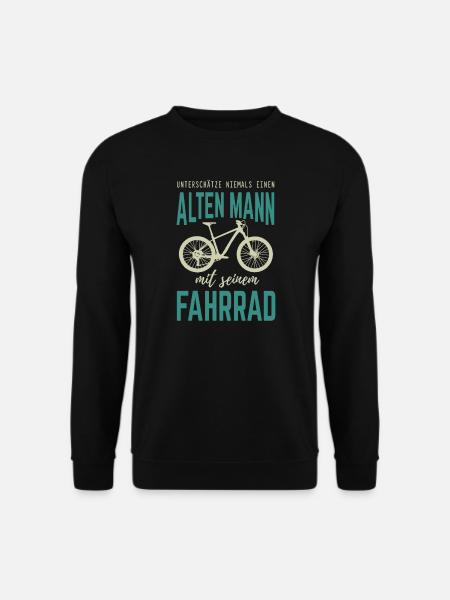Alter Mann mit Fahrrad Geschenk - Unisex Pullover - Schwarz