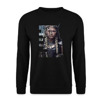Schildmaid Wikinger Kriegerin Mittelalter Freya - Unisex Pullover - Schwarz - Vorne - Alina (178cm) & Michal (187cm)