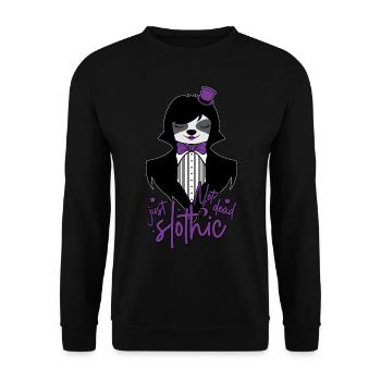 NOT DEAD JUST SLOTHIC - GOTH GOTHIQUE GOTH DÉFECTUEUX - Sweat-shirt Unisexe - noir - Devant - Alina (178cm) & Michal (187cm)