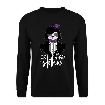 NOT DEAD JUST SLOTHIC - GOTH GOTHIQUE GOTH DÉFECTUEUX - Sweat-shirt Unisexe - noir - Devant - Alina (178cm) & Michal (187cm)