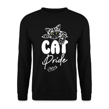 Cat Pride - Unisex Pullover - Schwarz - Vorne - Alina (178cm) & Michal (187cm)