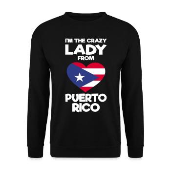 Puerto Rico Flagge | Puerto Ricaner Geschenkideen - Unisex Pullover - Schwarz - Vorne - Alina (178cm) & Michal (187cm)