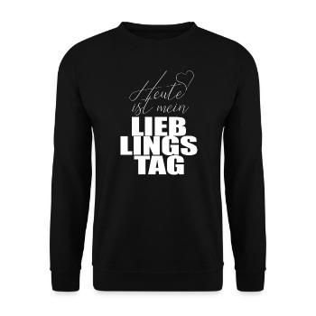Aujourd’hui est mon jour préféré Cœur - Sweat-shirt Unisexe - noir - Devant - Alina (178cm) & Michal (187cm)