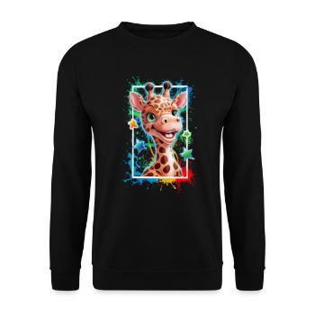 Graffiti de girafe - Sweat-shirt Unisexe - noir - Devant - Alina (178cm) & Michal (187cm)