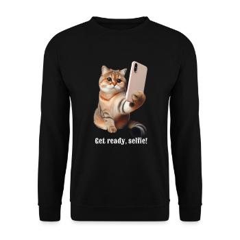 Get ready, selfie-9 - Unisex Sweatshirt - black - Front - Alina (178cm) & Michal (187cm)