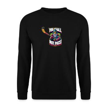 Le joueur de hockey ne doit pas passer la couleur - Sweat-shirt Unisexe - noir - Devant - Alina (178cm) & Michal (187cm)