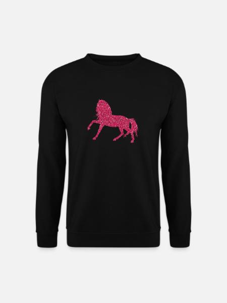 Pink Glitter Horse - Glitzerndes Pferd Pink Pferde - Unisex Pullover - Schwarz