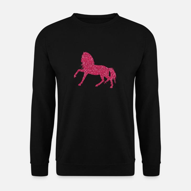 Pink Glitter Horse - Glitzerndes Pferd Pink Pferde - Unisex Pullover - Schwarz
