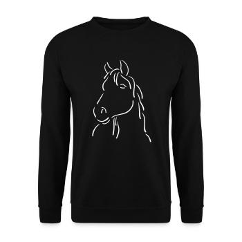 cheval - Sweat-shirt Unisexe - noir - Devant - Alina (178cm) & Michal (187cm)