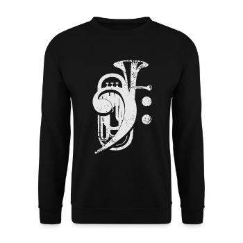 Baryton, Euphonium, Musique de cuivres, Clef - Sweat-shirt Unisexe - noir - Devant - Alina (178cm) & Michal (187cm)