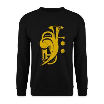 Baryton, Euphonium, Musique de cuivres, Clef - Sweat-shirt Unisexe - noir - Devant - Alina (178cm) & Michal (187cm)