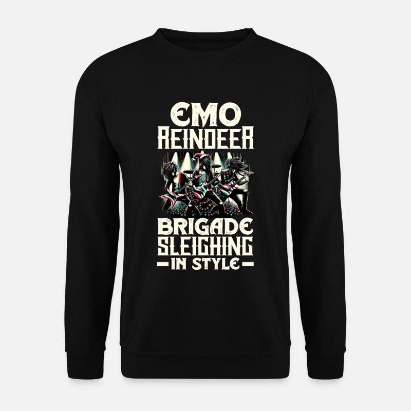 Emo Reindeer Brigade Sleighing in Style Emocore - Unisex Sweatshirt - black