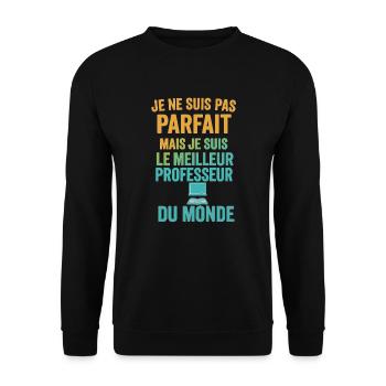 Meilleur professeur du monde idée cadeau prof - Sweat-shirt Unisexe - noir - Devant - Alina (178cm) & Michal (187cm)