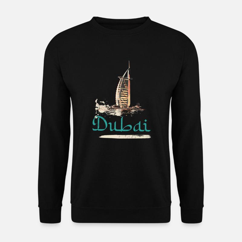 Illustration Burj Al-Arab Hotel, Ikone von Dubai - Unisex Pullover - Schwarz