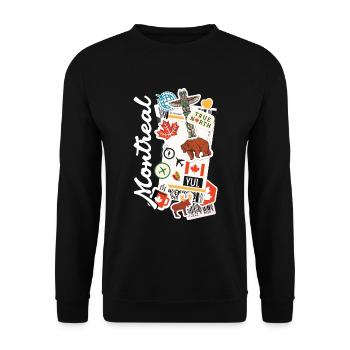 Montreal Canada True North - Unisex Pullover - Schwarz - Vorne - Alina (178cm) & Michal (187cm)
